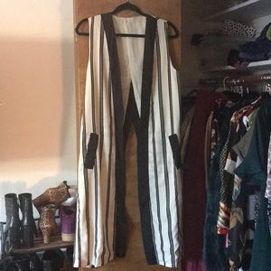 Free people long slit vest cover up